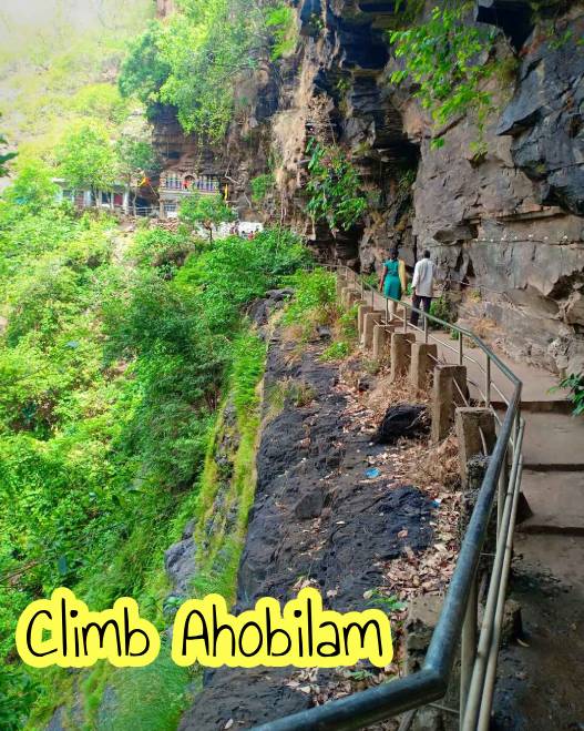 How many steps does it take to climb Ahobilam?