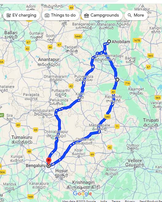 How to reach to Ahobilam from Bangalore?